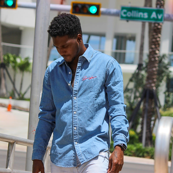 SIGNATURE DENIM LONG SLEEVE SHIRT