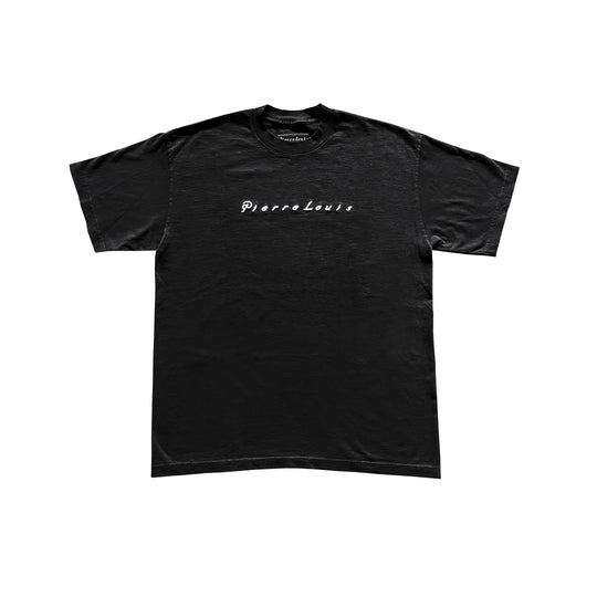 SCRIPTED PIERRE LOUIS T-SHIRT - BLACK